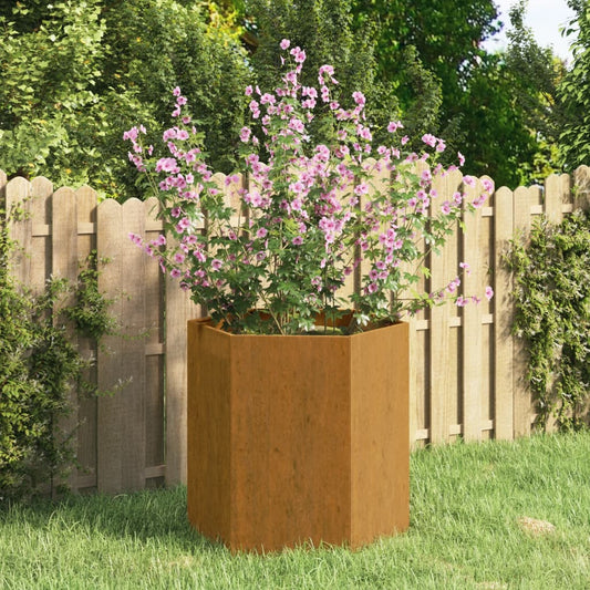 vidaXL Planter Stand Outdoor Garden Raised Bed Flower Box Rusty Corten Steel