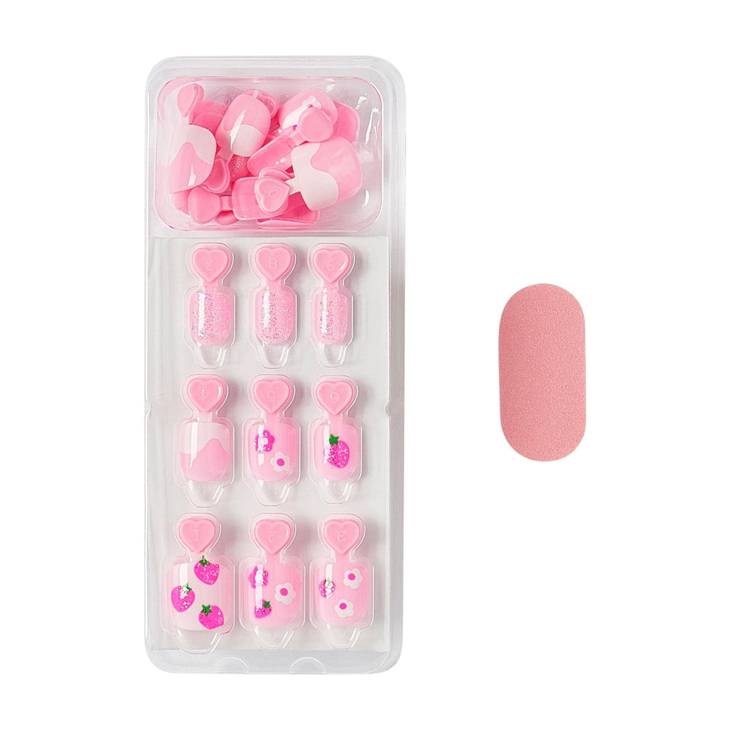 KISS imPRESS Kids  Press on Nails, Berry Cute, Pink, Kids Squoval, 20 Count