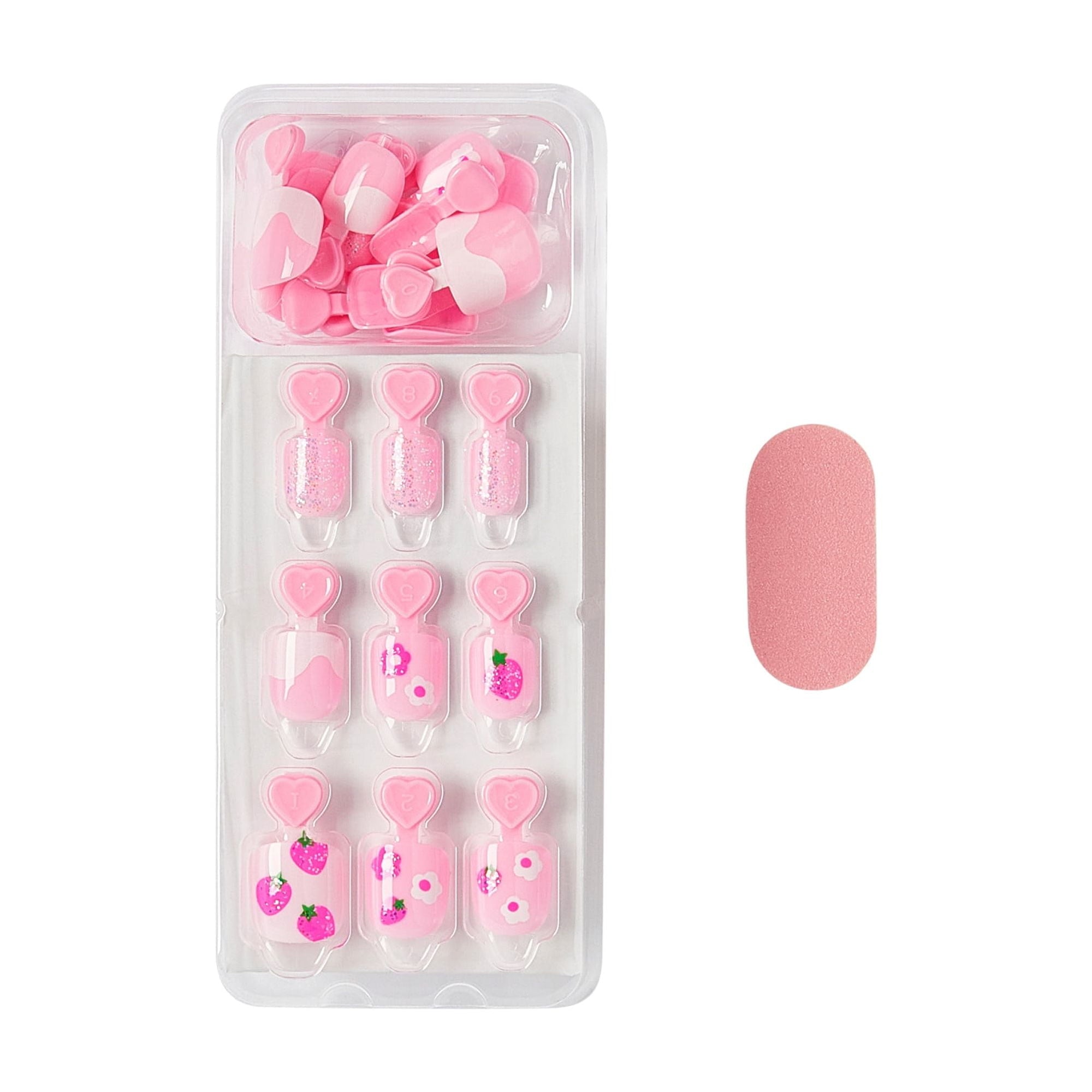 KISS imPRESS Kids  Press on Nails, Berry Cute, Pink, Kids Squoval, 20 Count