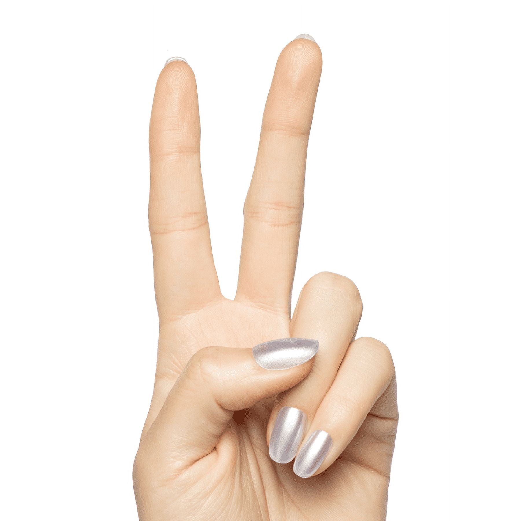 Olive & June Instant Mani Maximalist Short Round Press-On Nails, Sky Chrome, 42 Pieces