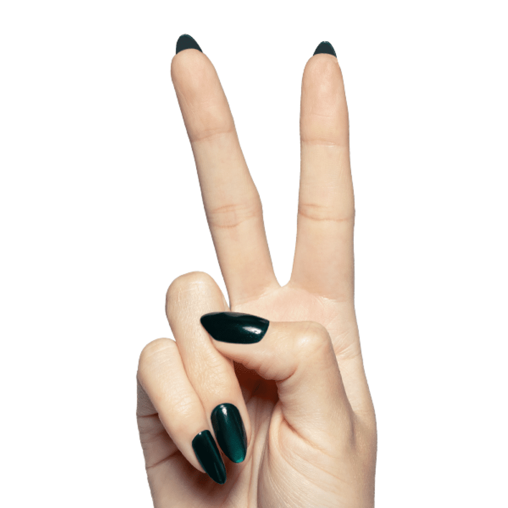 Olive & June Instant Mani Medium Almond Press-On Nails, Emerald Velvet, 42 Pieces