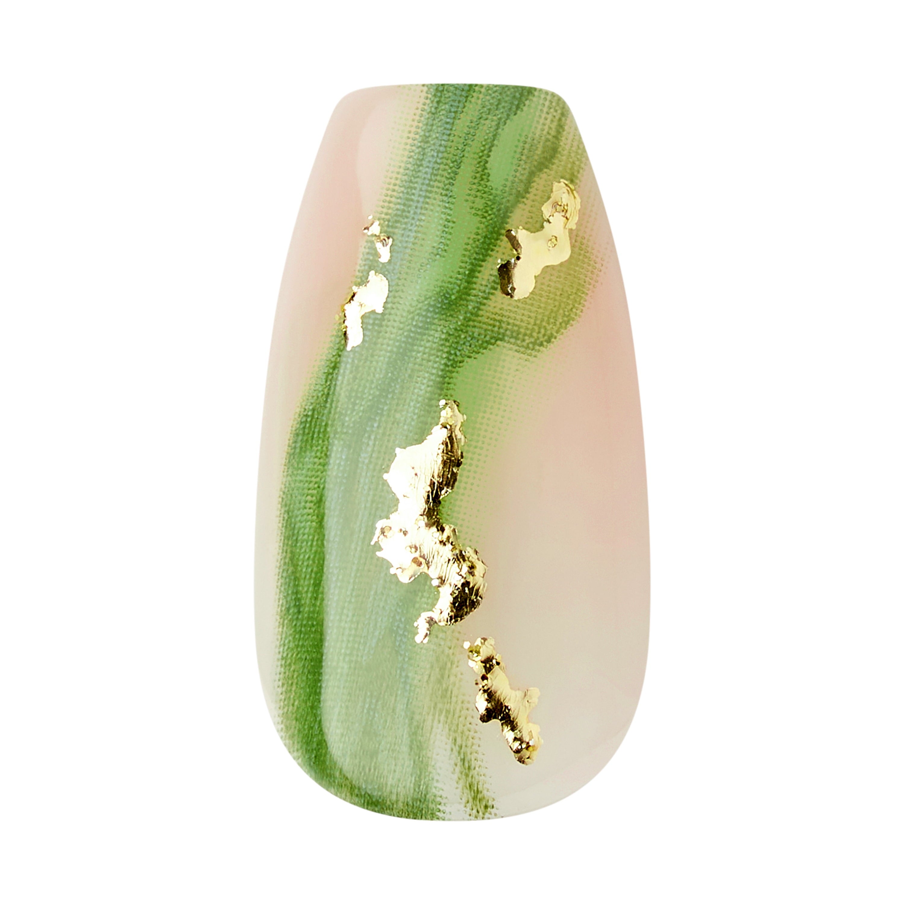 KISS imPRESS  Press on Nails, Ballerina, Green, Medium Coffin, 30 Count