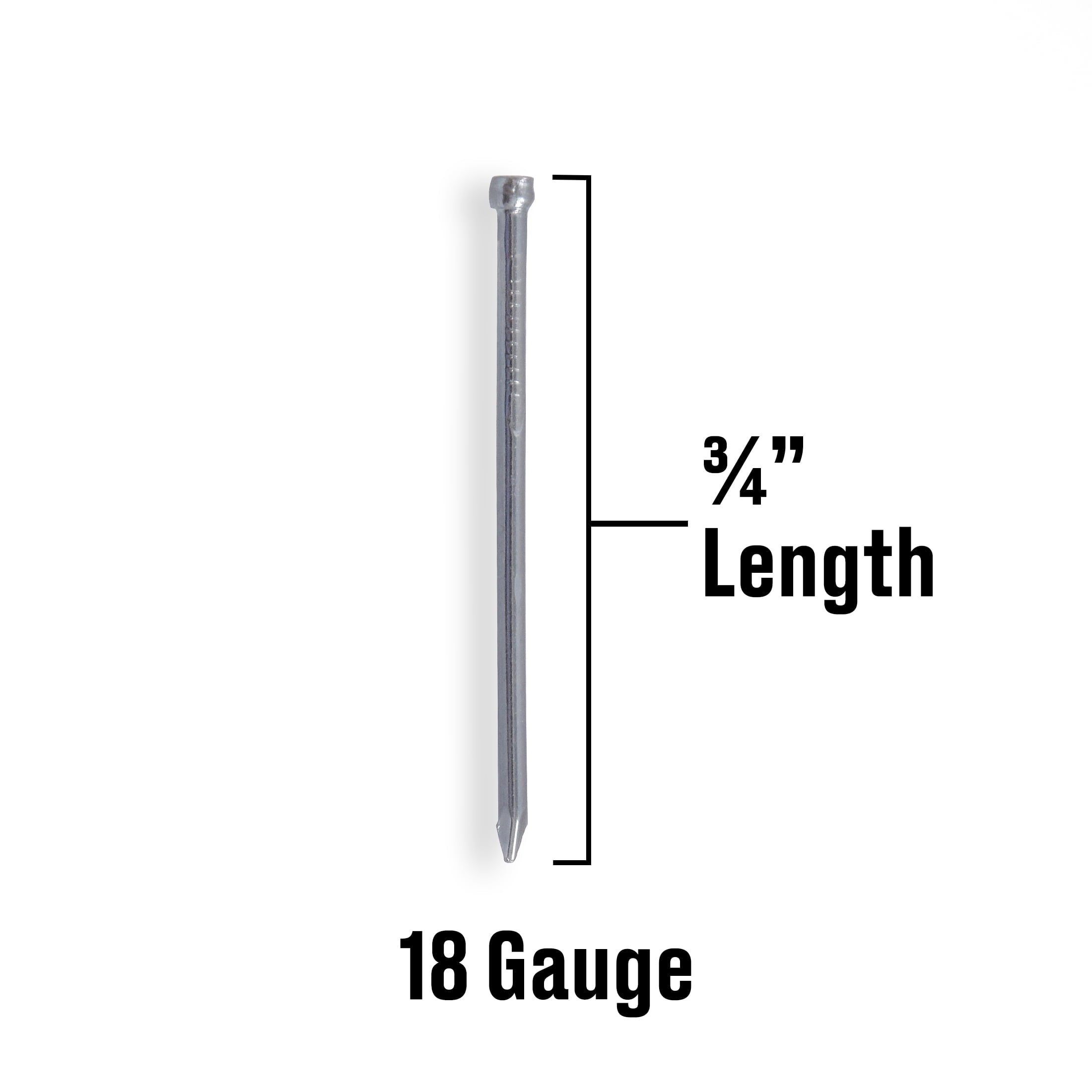 (4 pack) Fast-N-Tite 3/4 x 18" Bright Wire Nails, Steel, Interior Nails