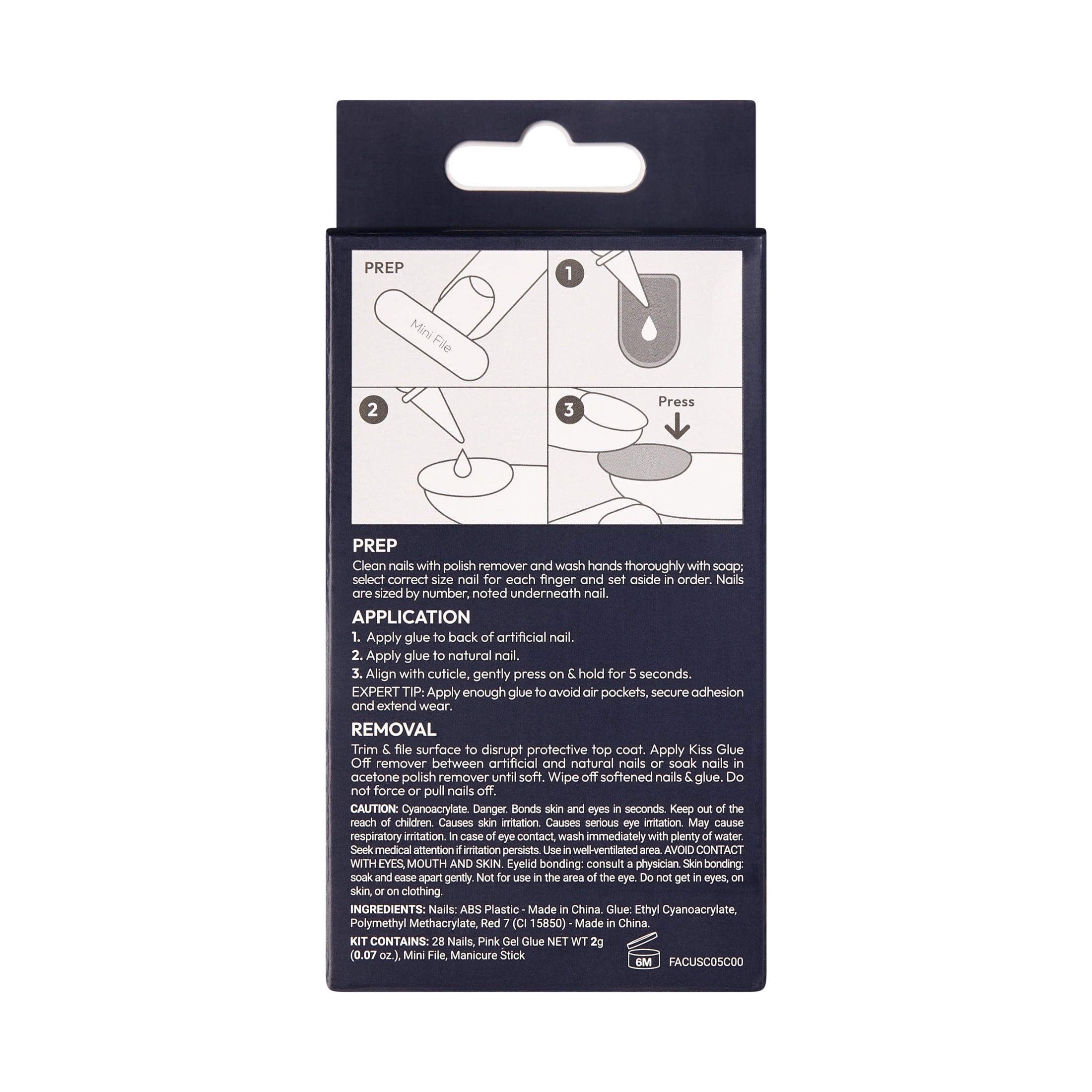 KISS Gel Fantasy Allure Press On Nails, Hottiest Thing, White, Short Coffin, 28 Count