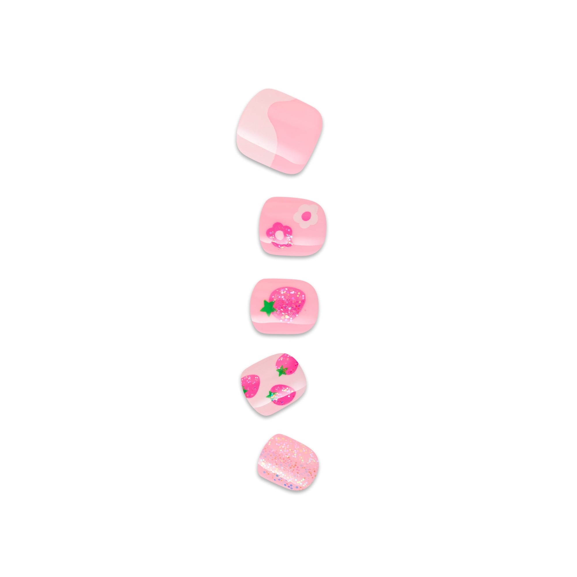 KISS imPRESS Kids  Press on Nails, Berry Cute, Pink, Kids Squoval, 20 Count