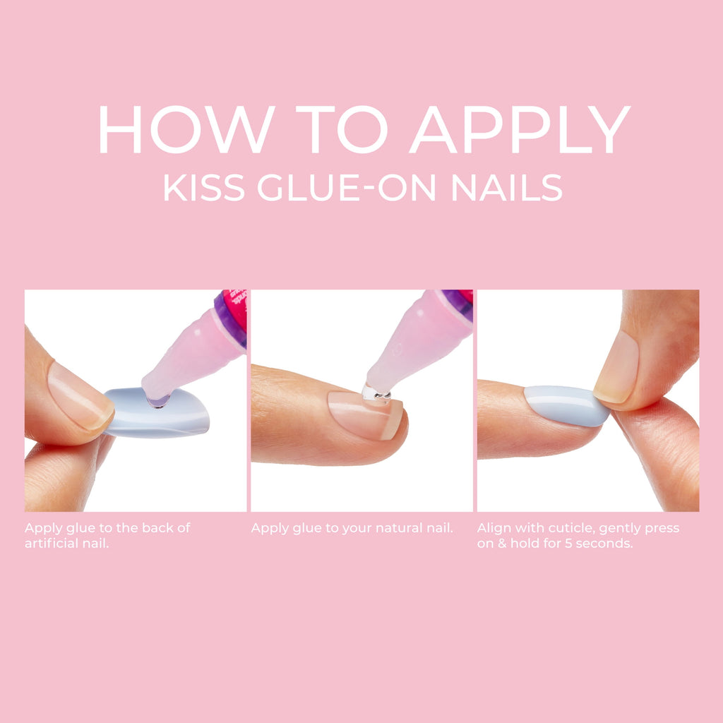 KISS Salon Color Press On Glue Nails , 'Truthful', Solid Red, Short Oval, 28 Count