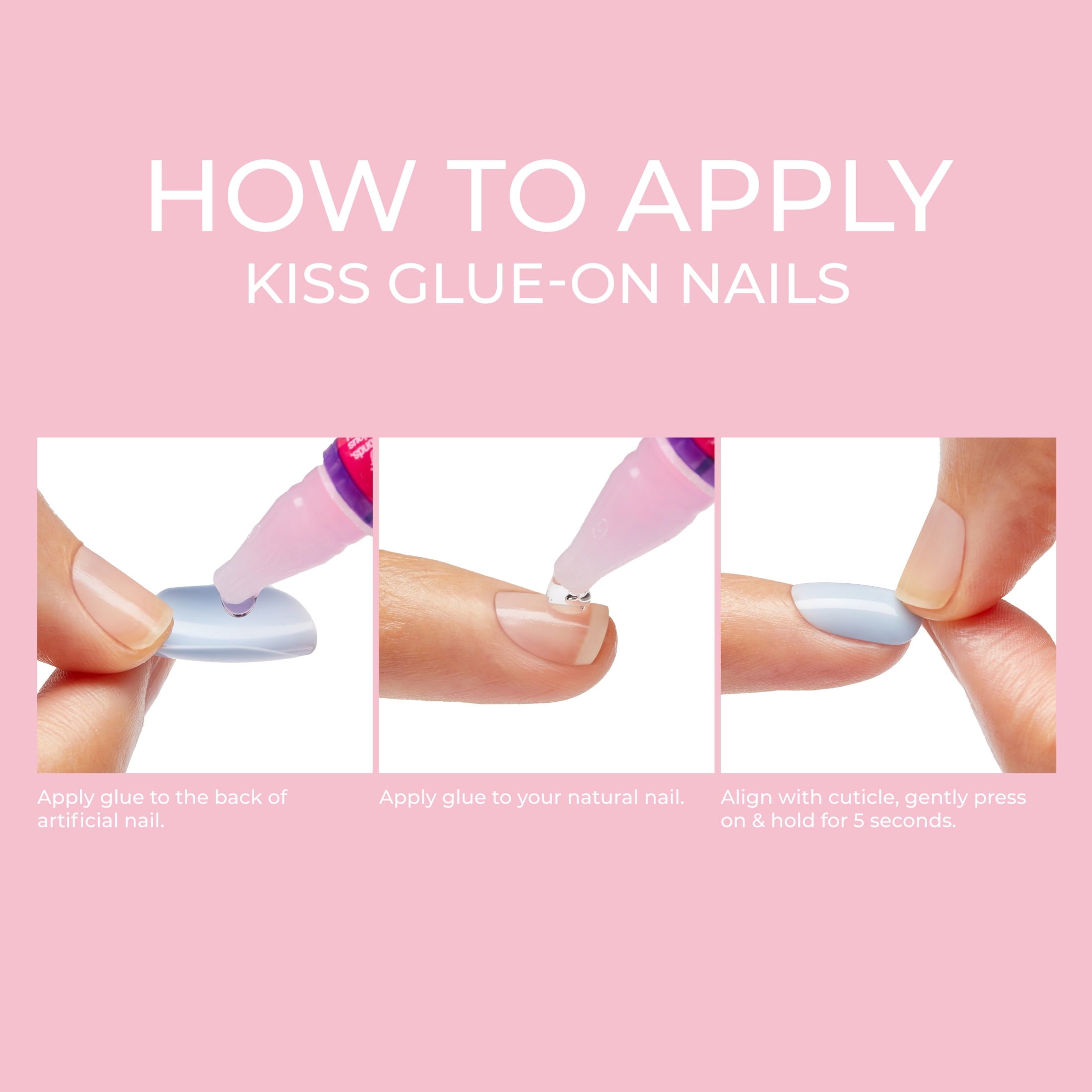 KISS Salon Color Press On Glue Nails , 'Truthful', Solid Red, Short Oval, 28 Count