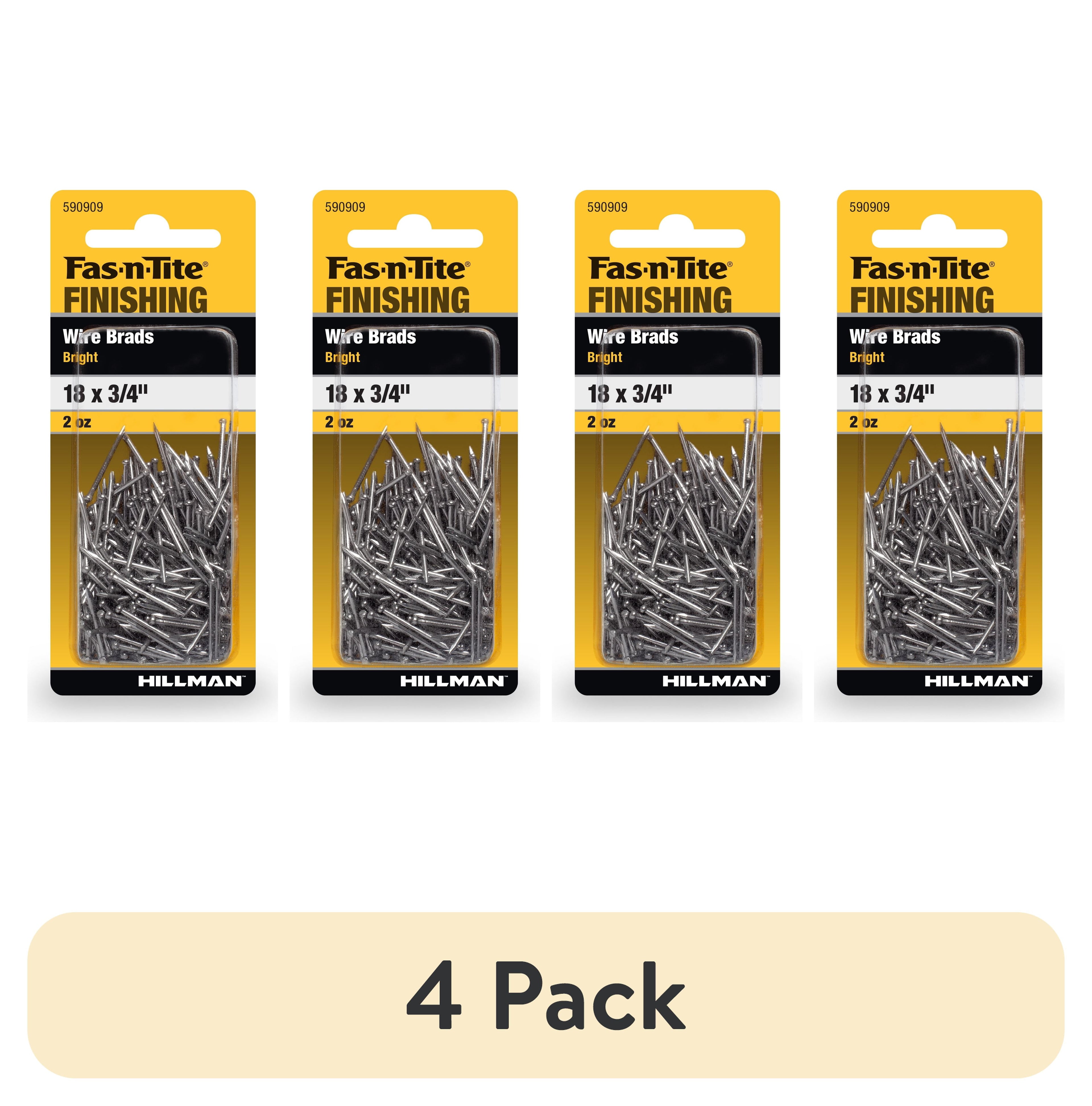 (4 pack) Fast-N-Tite 3/4 x 18" Bright Wire Nails, Steel, Interior Nails