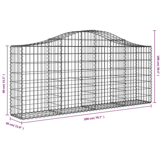 vidaXL Gabion Basket Arched Gabion Basket Planter for Flower Galvanized Iron