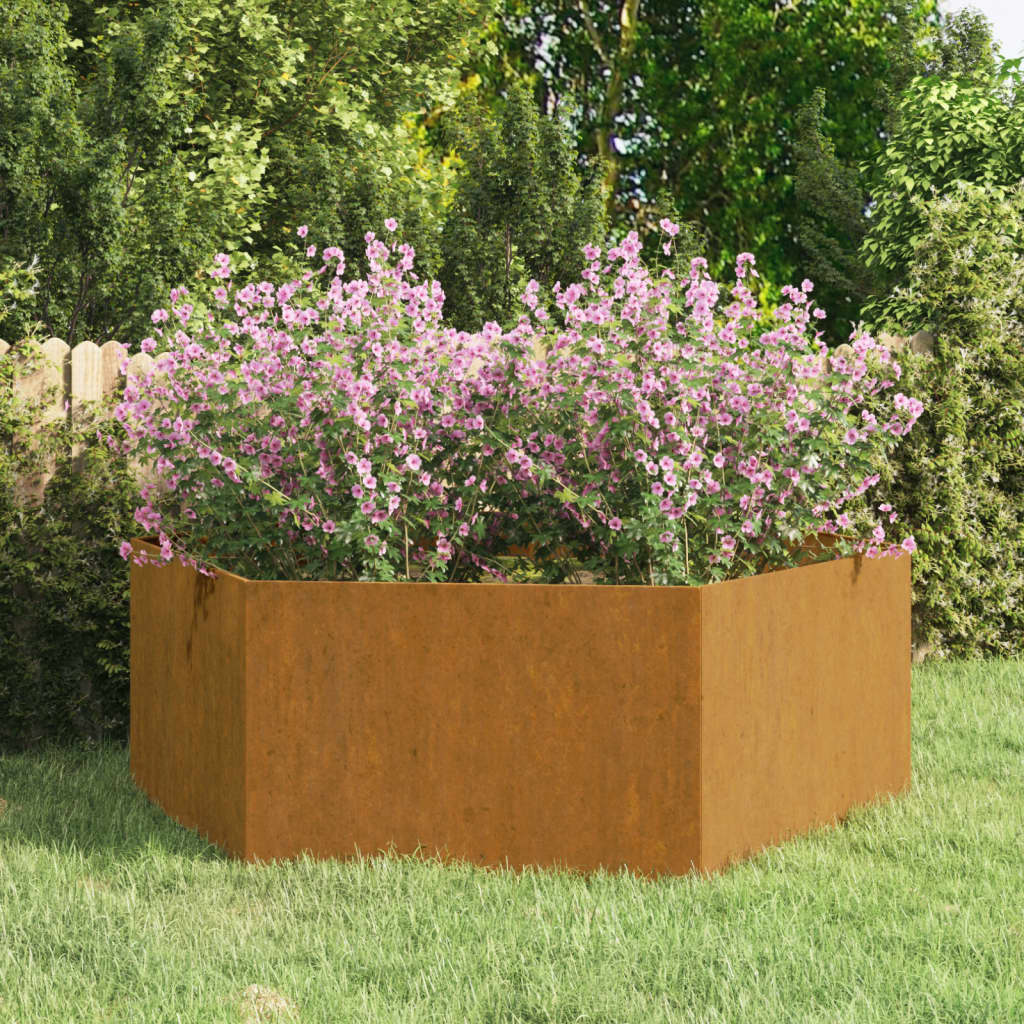 vidaXL Planter Stand Outdoor Garden Raised Bed Flower Box Rusty Corten Steel
