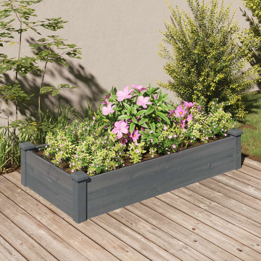 vidaXL Garden Raised Bed with Liner Strawberry Planter Herb Bed Solid Wood Fir