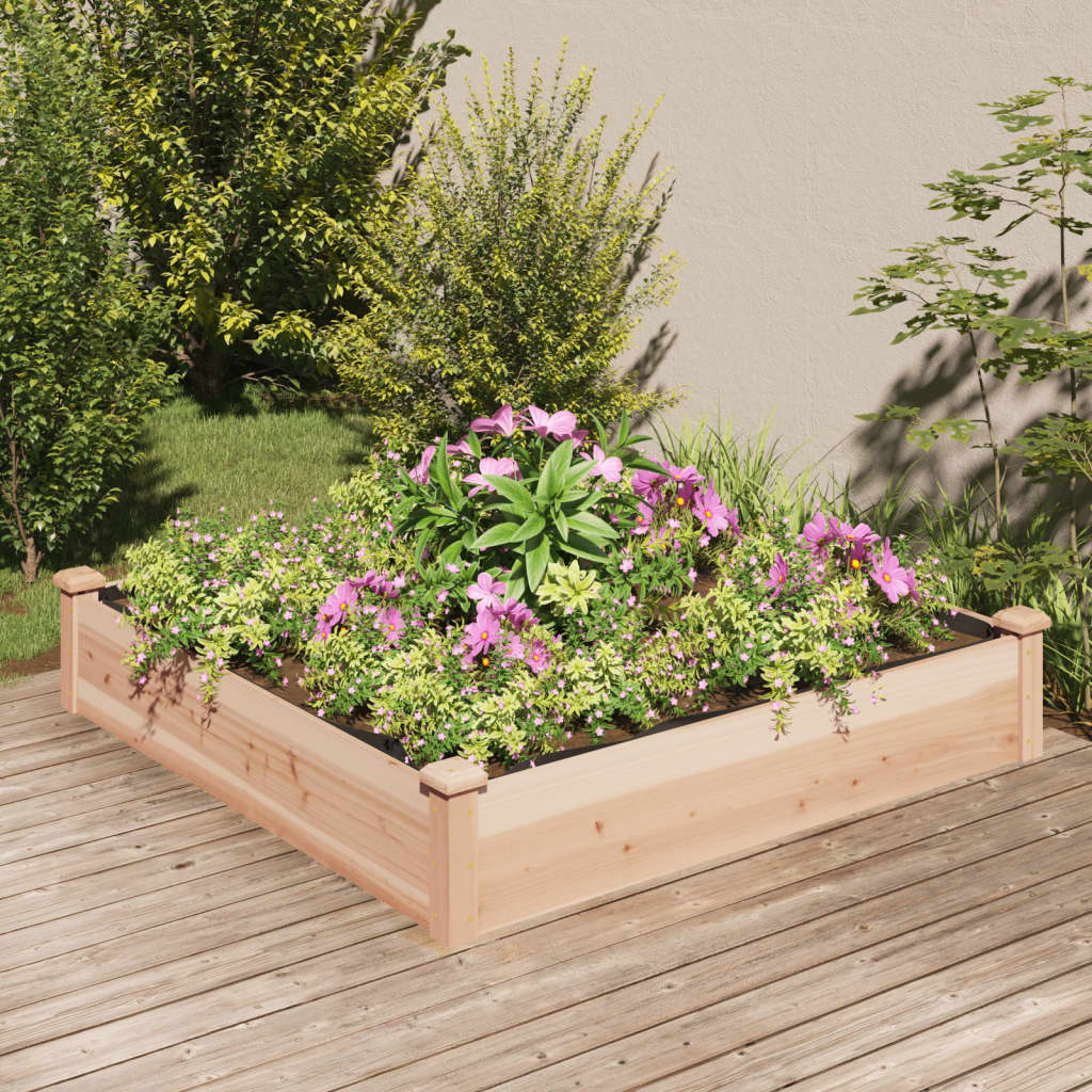 vidaXL Garden Raised Bed with Liner Strawberry Planter Herb Bed Solid Wood Fir