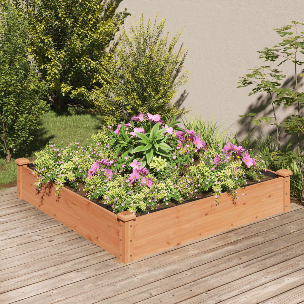 vidaXL Garden Raised Bed with Liner Strawberry Planter Herb Bed Solid Wood Fir