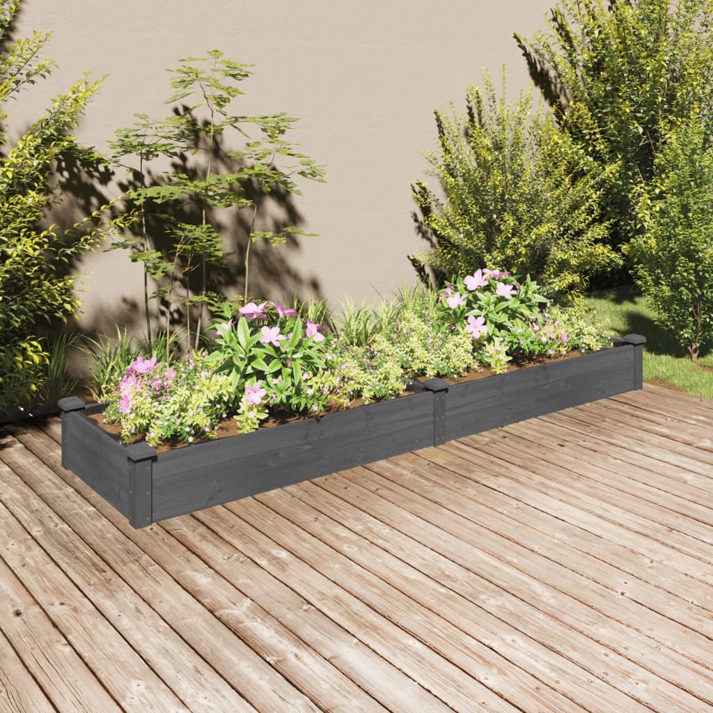 vidaXL Garden Raised Bed with Liner Strawberry Planter Herb Bed Solid Wood Fir