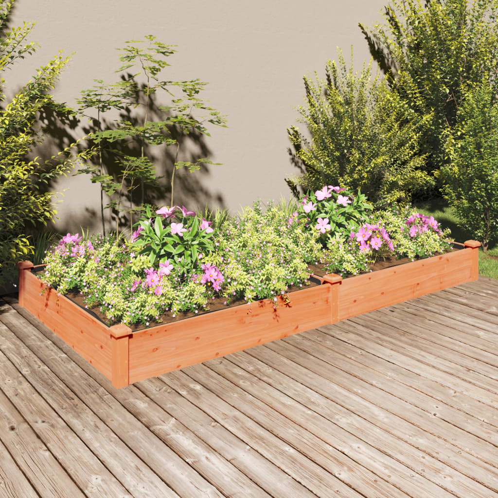 vidaXL Garden Raised Bed with Liner Strawberry Planter Herb Bed Solid Wood Fir