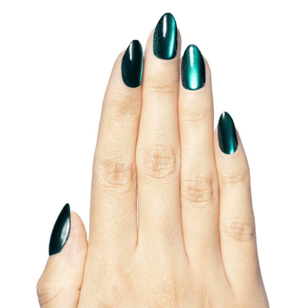 Olive & June Instant Mani Medium Almond Press-On Nails, Emerald Velvet, 42 Pieces