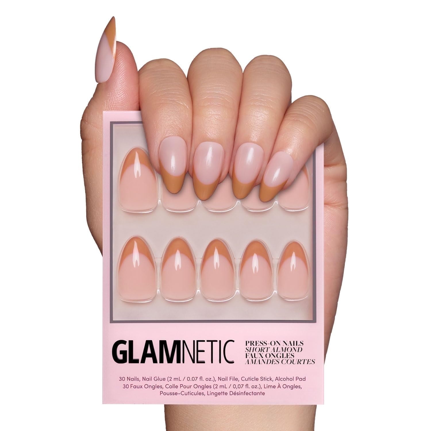 Glamnetic Press-On Nails – Terra | Earthy Brown Matte Almond Nails, "Salon Quality", 30 Count