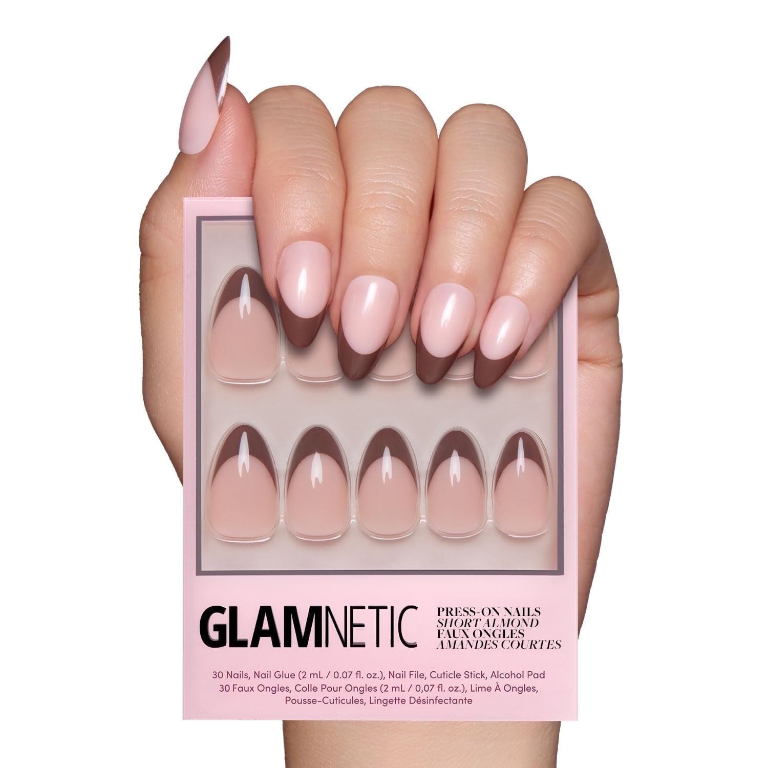 Glamnetic Press-On Nails – Terra | Earthy Brown Matte Almond Nails, "Salon Quality", 30 Count