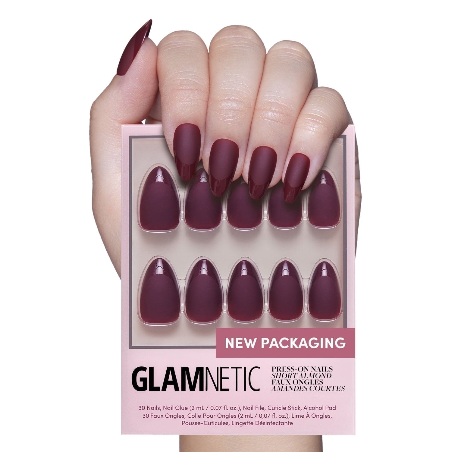 Glamnetic Press-On Nails – Terra | Earthy Brown Matte Almond Nails, "Salon Quality", 30 Count