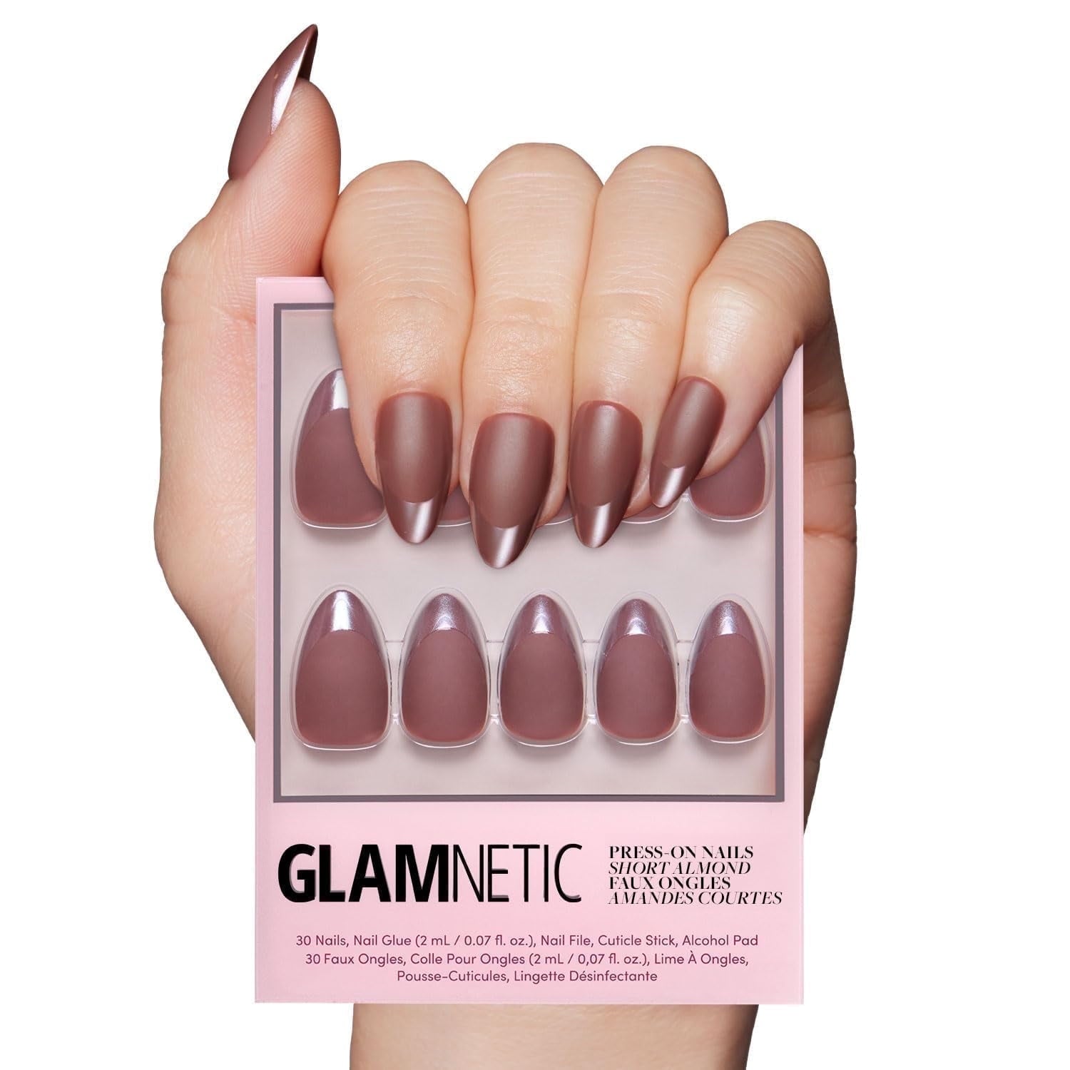 Glamnetic Press-On Nails – Terra | Earthy Brown Matte Almond Nails, "Salon Quality", 30 Count