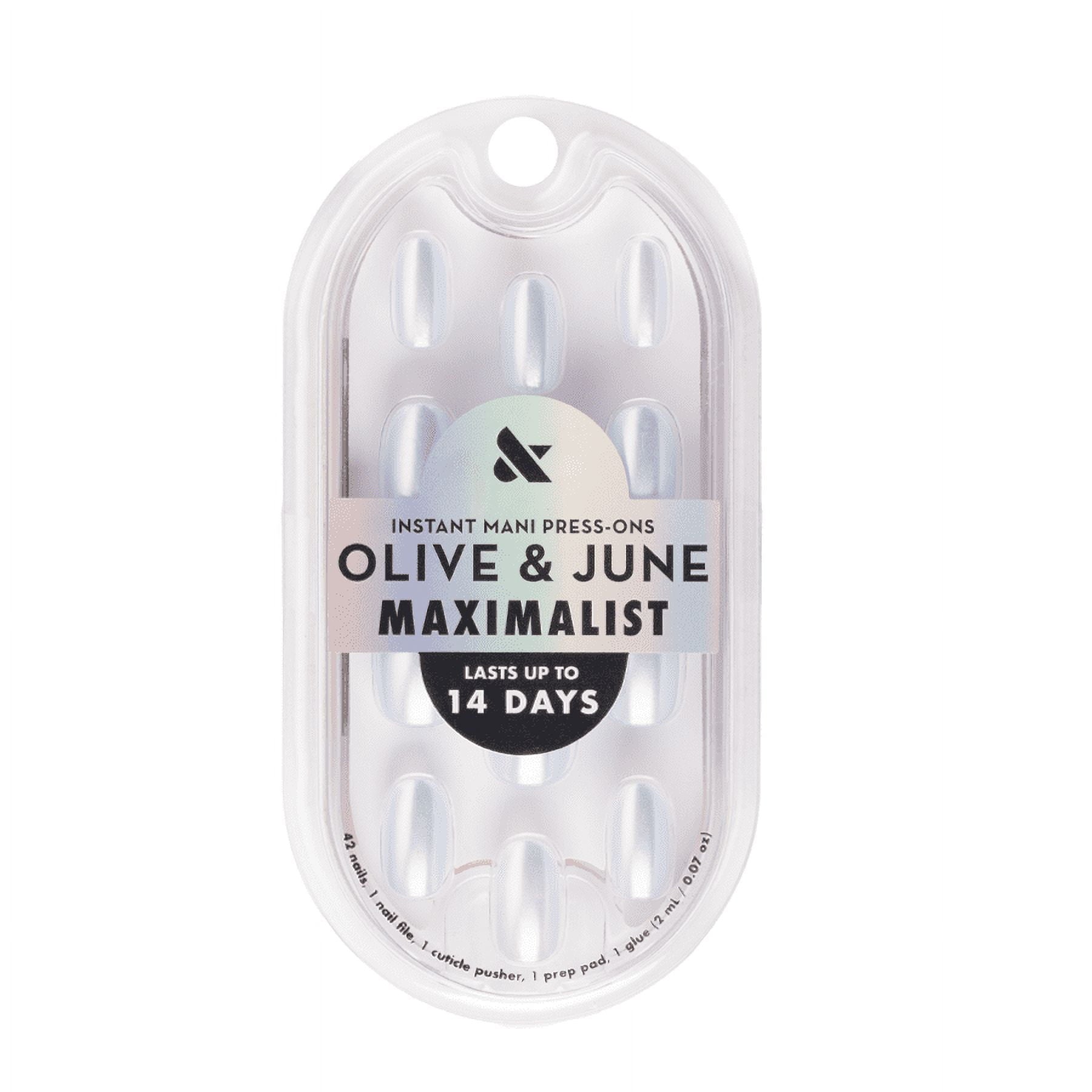 Olive & June Instant Mani Maximalist Short Round Press-On Nails, Sky Chrome, 42 Pieces