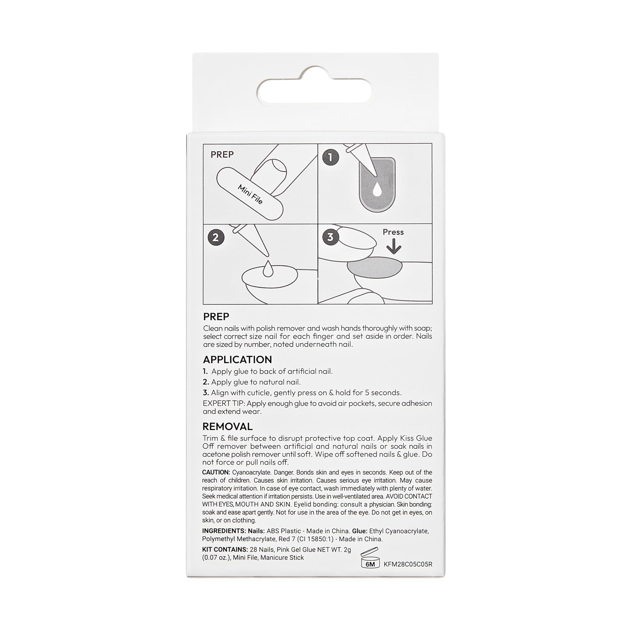 KISS Gel Fantasy Press On Nails, 'Sweater Weather', Light Pink, Medium Oval, 28 Count