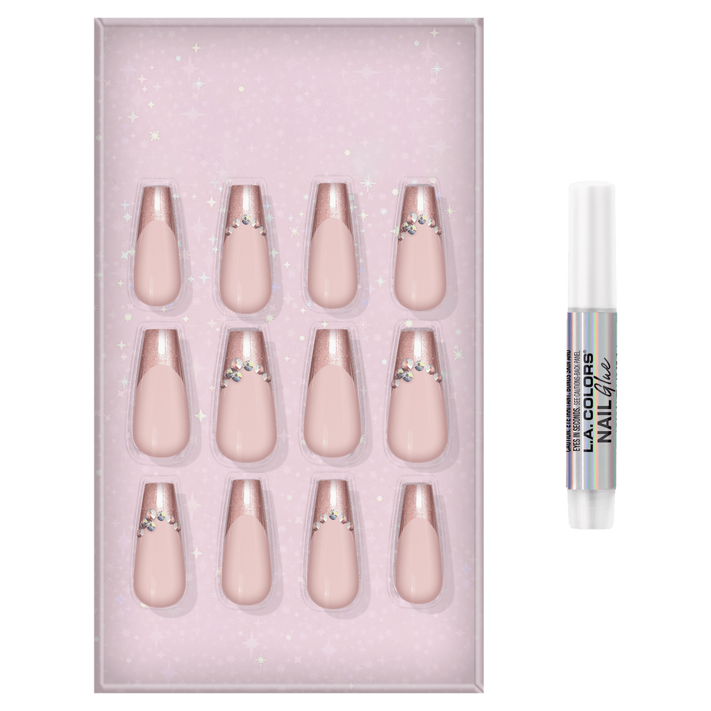 L.A. COLORS Extrava Long lasting flexilbe Nail Tip, High Key, 32 Piece