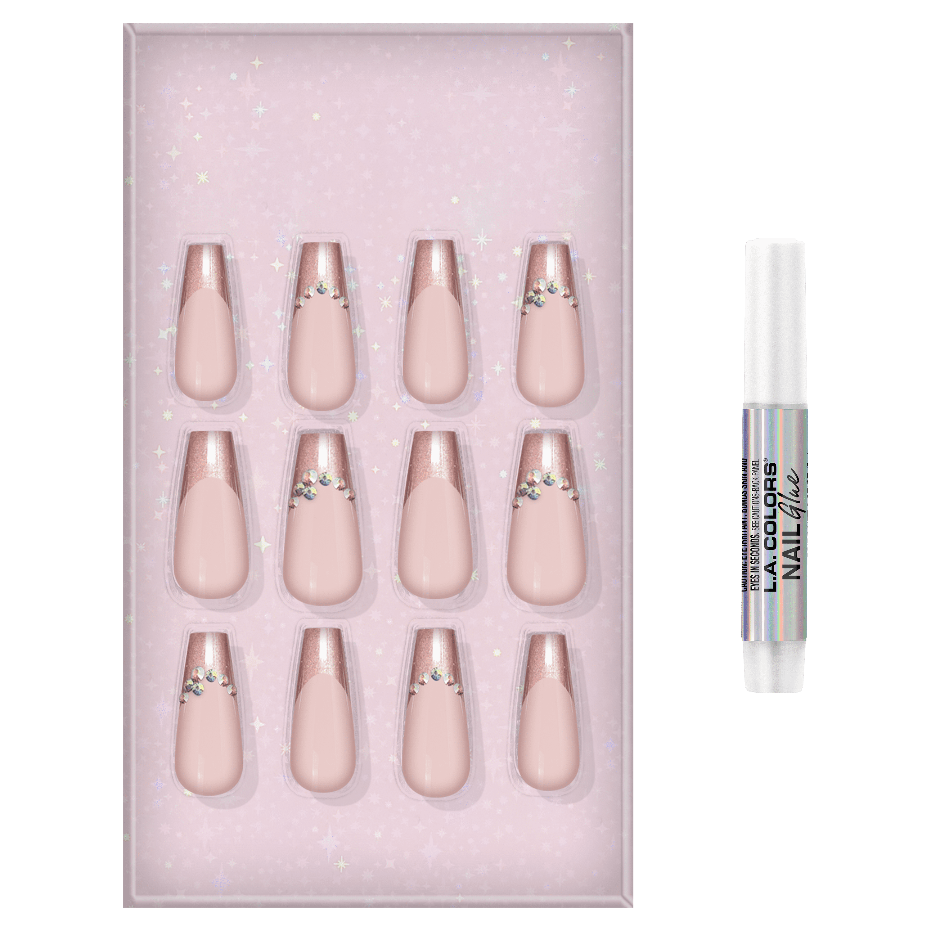 L.A. COLORS Extrava Long lasting flexilbe Nail Tip, High Key, 32 Piece