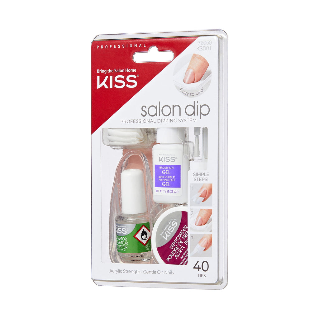KISS Salon Dip Powder Nail Kit All-in-One Professional Dipping System Fake Nails Gel Nail Kit