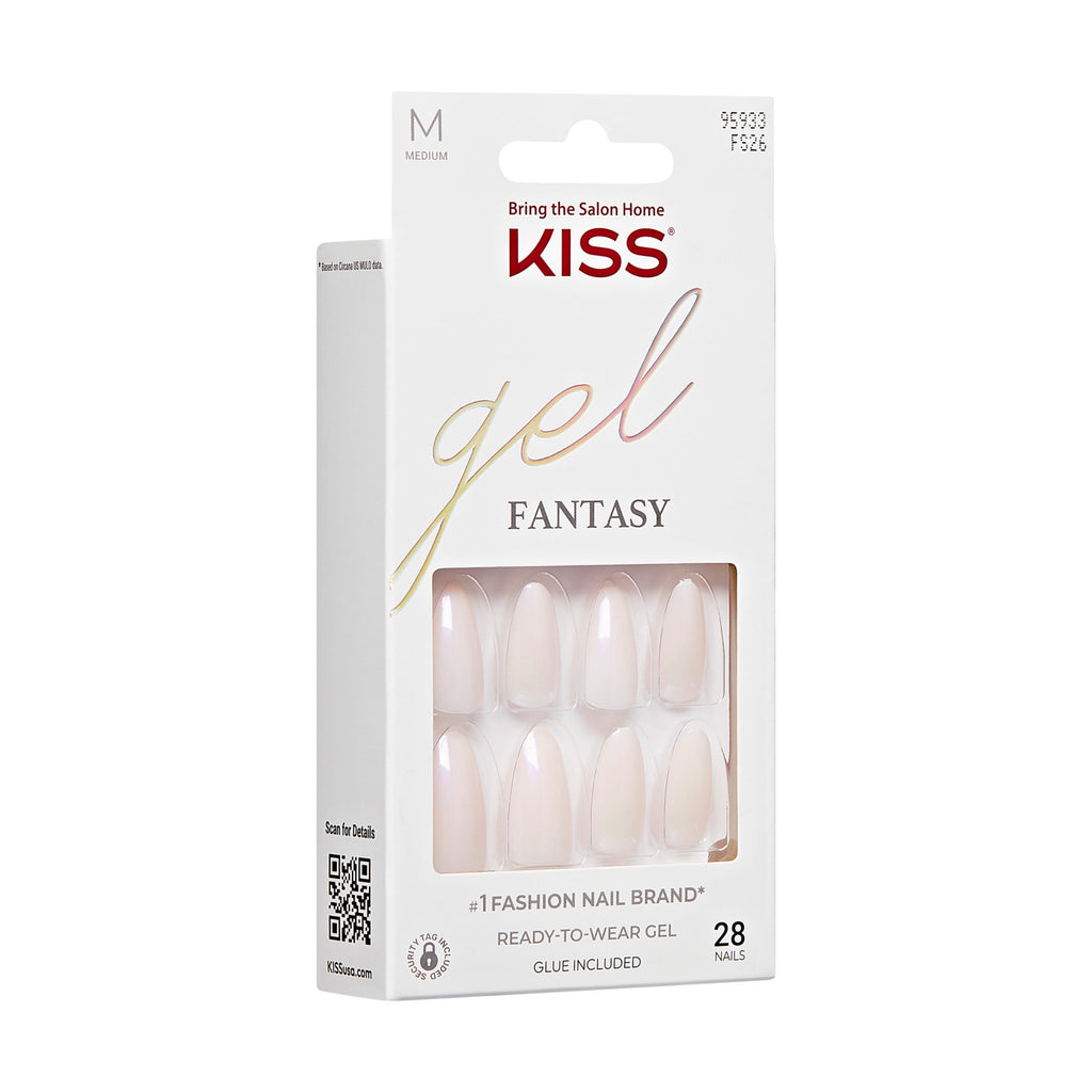 KISS Gel Fantasy Press On Nails, 'Sweater Weather', Light Pink, Medium Oval, 28 Count