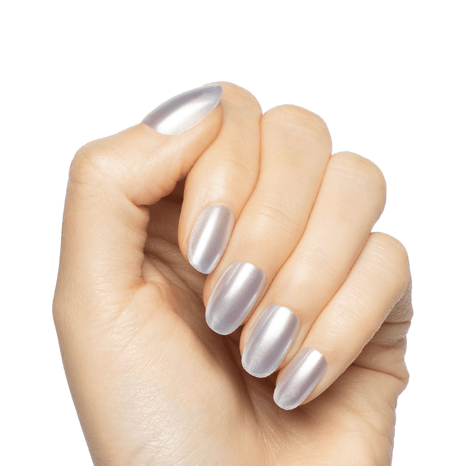 Olive & June Instant Mani Maximalist Short Round Press-On Nails, Sky Chrome, 42 Pieces