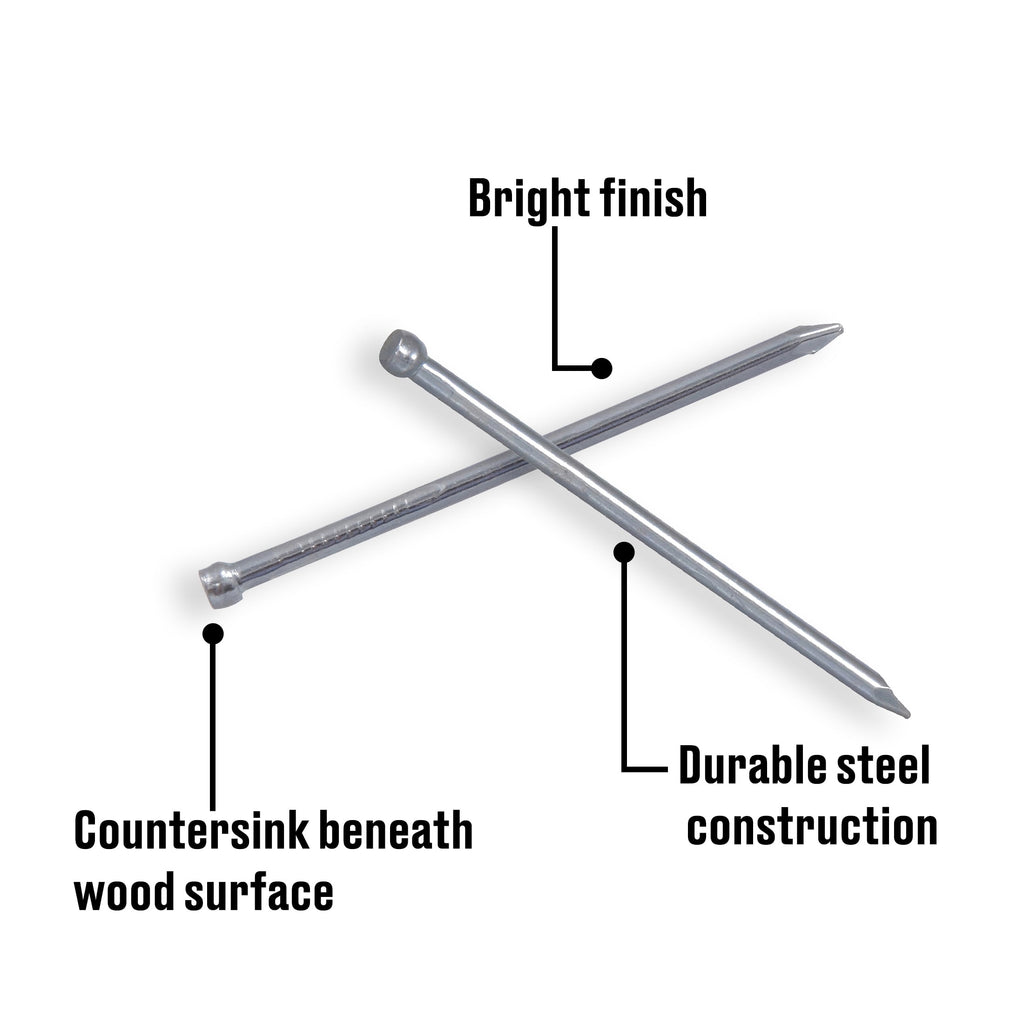 (4 pack) Fast-N-Tite 3/4 x 18" Bright Wire Nails, Steel, Interior Nails